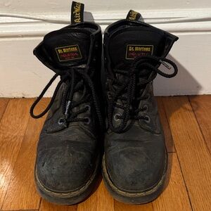 Dr. Martens Black Industrial Steel Toe Lace-Up Men’s Boots size 9
